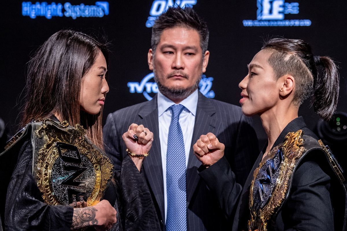 (From left) Angela Lee, ONE Chairman and CEO Chatri Sityodtong and Xiong Jing Nan. [Photo: ONE Championship]