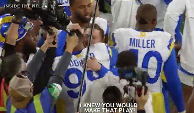 WATCH: Sean McVay knew Aaron Donald would make Super Bowl-clinching sack on Joe Burrow