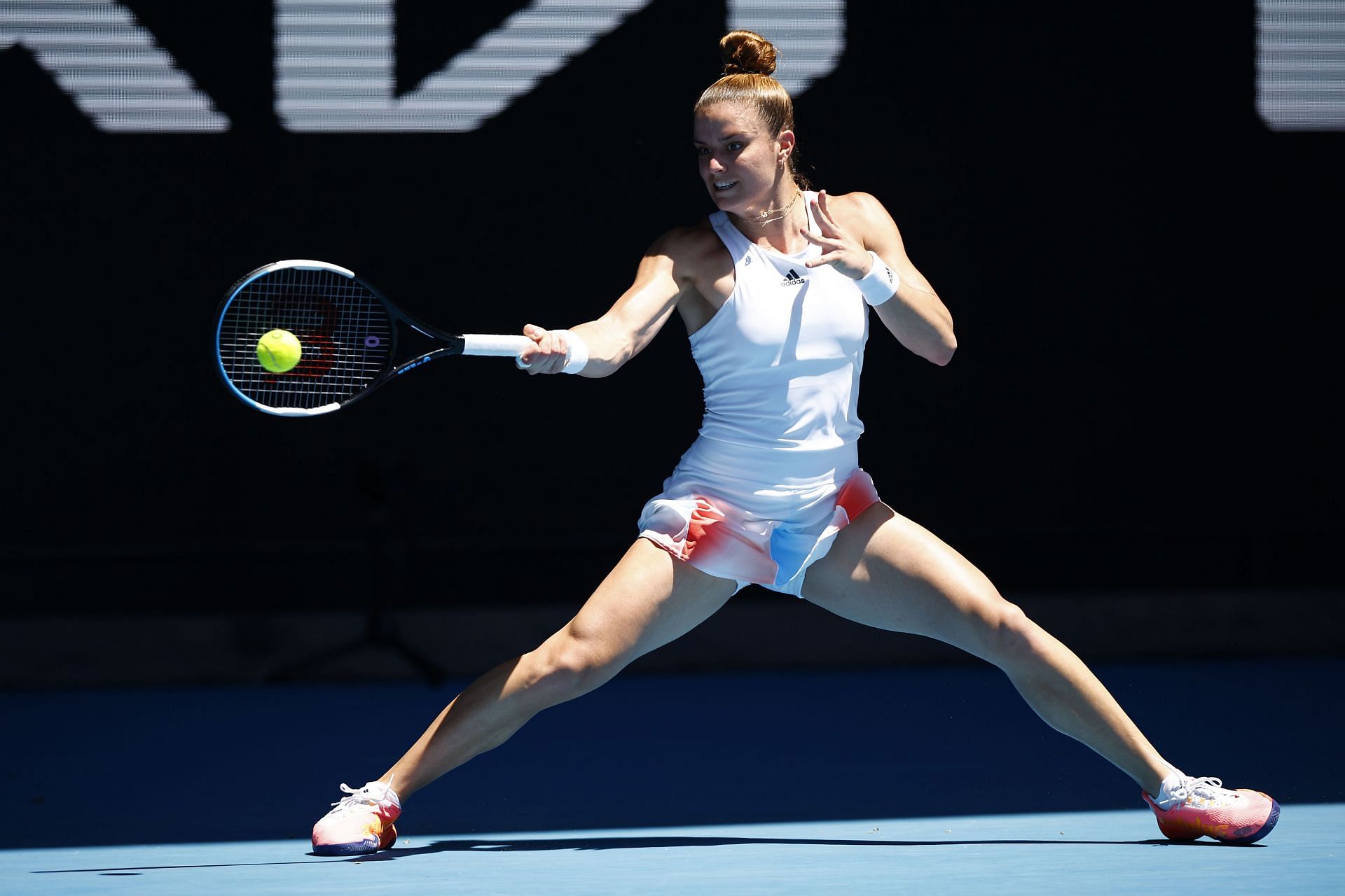 Maria Sakkari in action at 2022 Australian Open