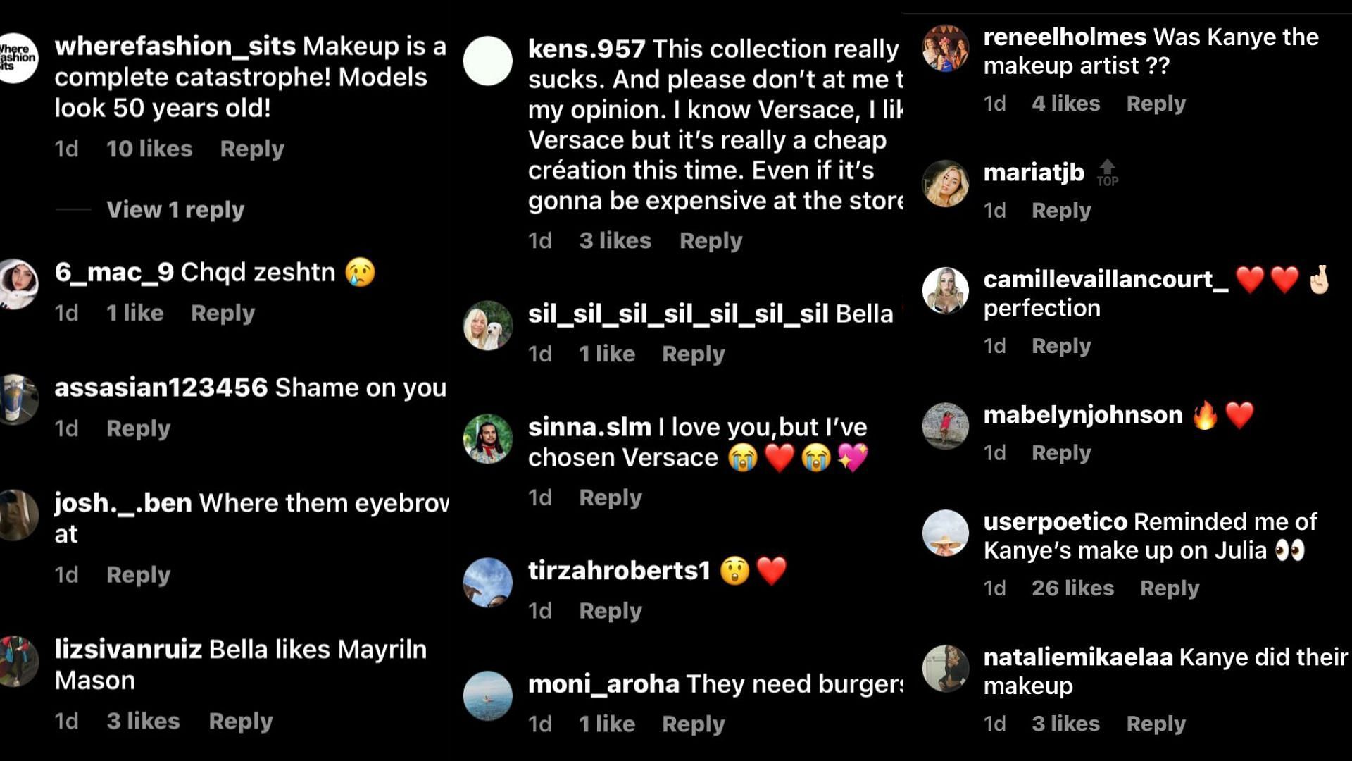 Netizens gave hilarious response to Bella Hadid&#039;s Versace runway makeup look (Image via versace/Instagram)