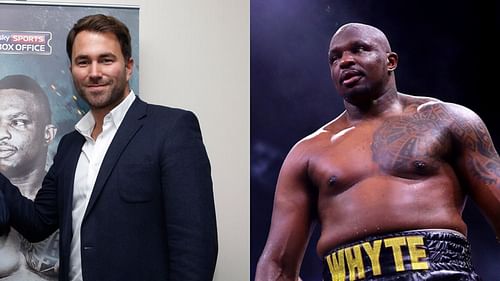 Eddie Hearn (left) and Dillian Whyte (right)