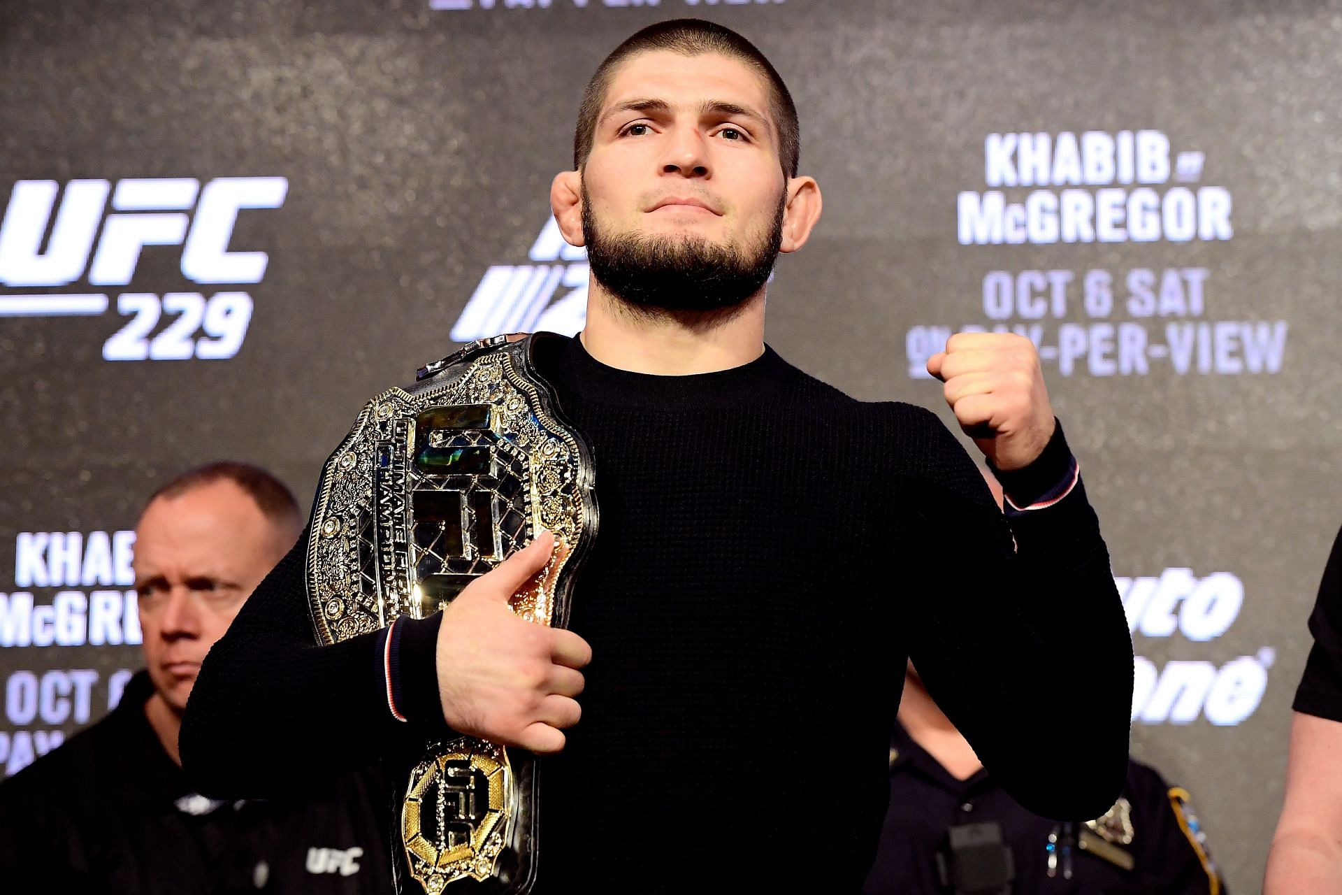 Khabib Nurmagomedov at the UFC 229 press conference