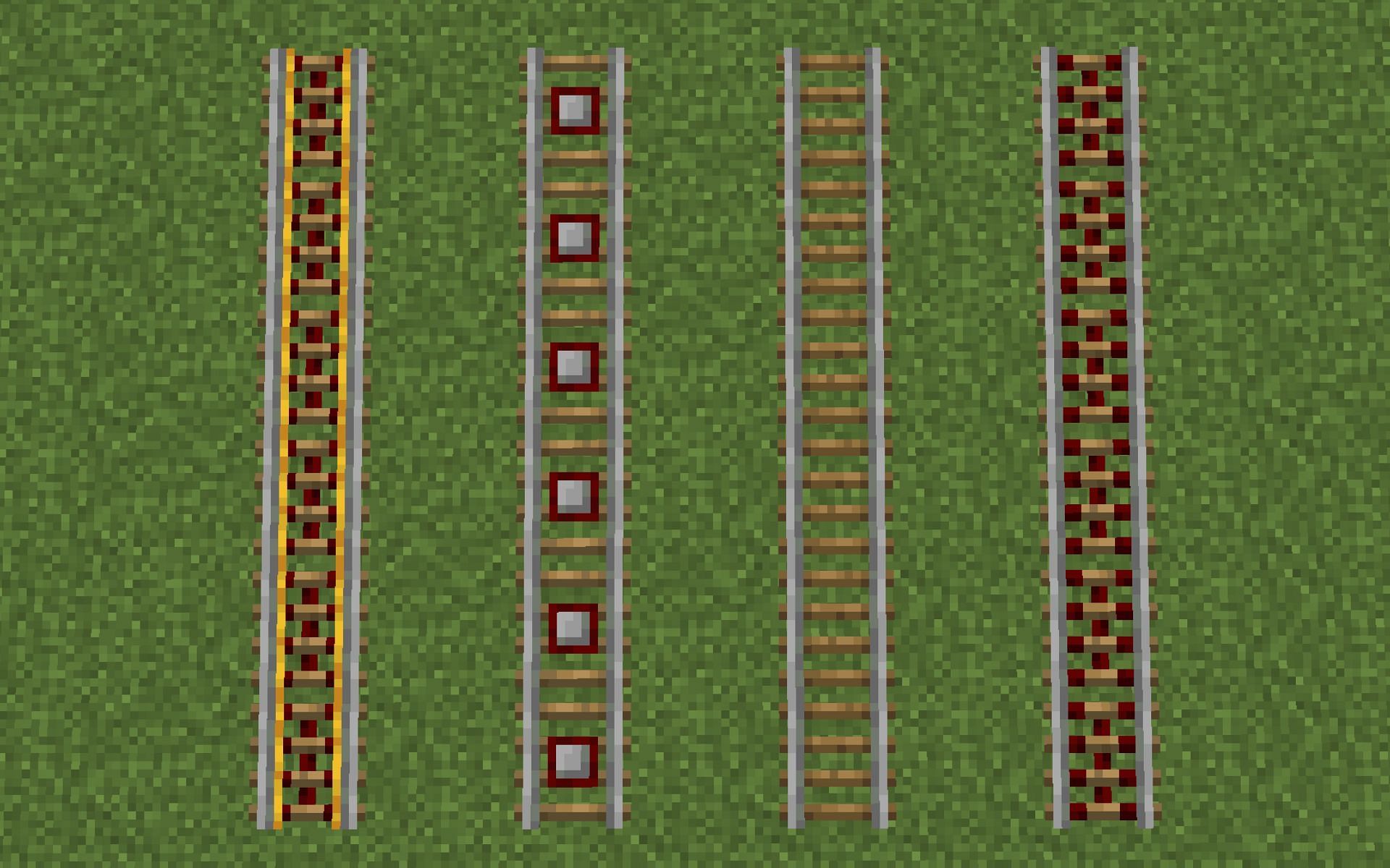 What does different rails do in Minecraft?