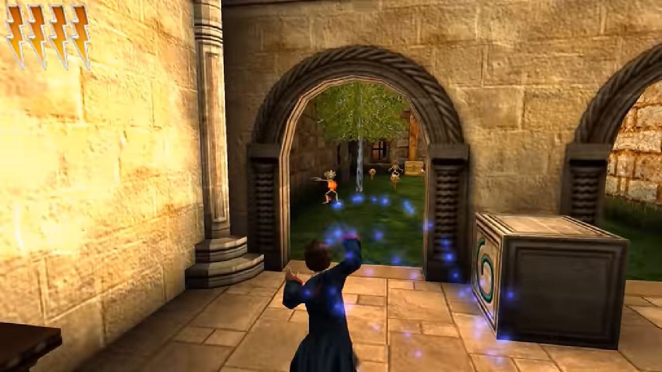Battle goofy enemies with magic (Screenshot from Harry Potter and the Chamber of Secrets)