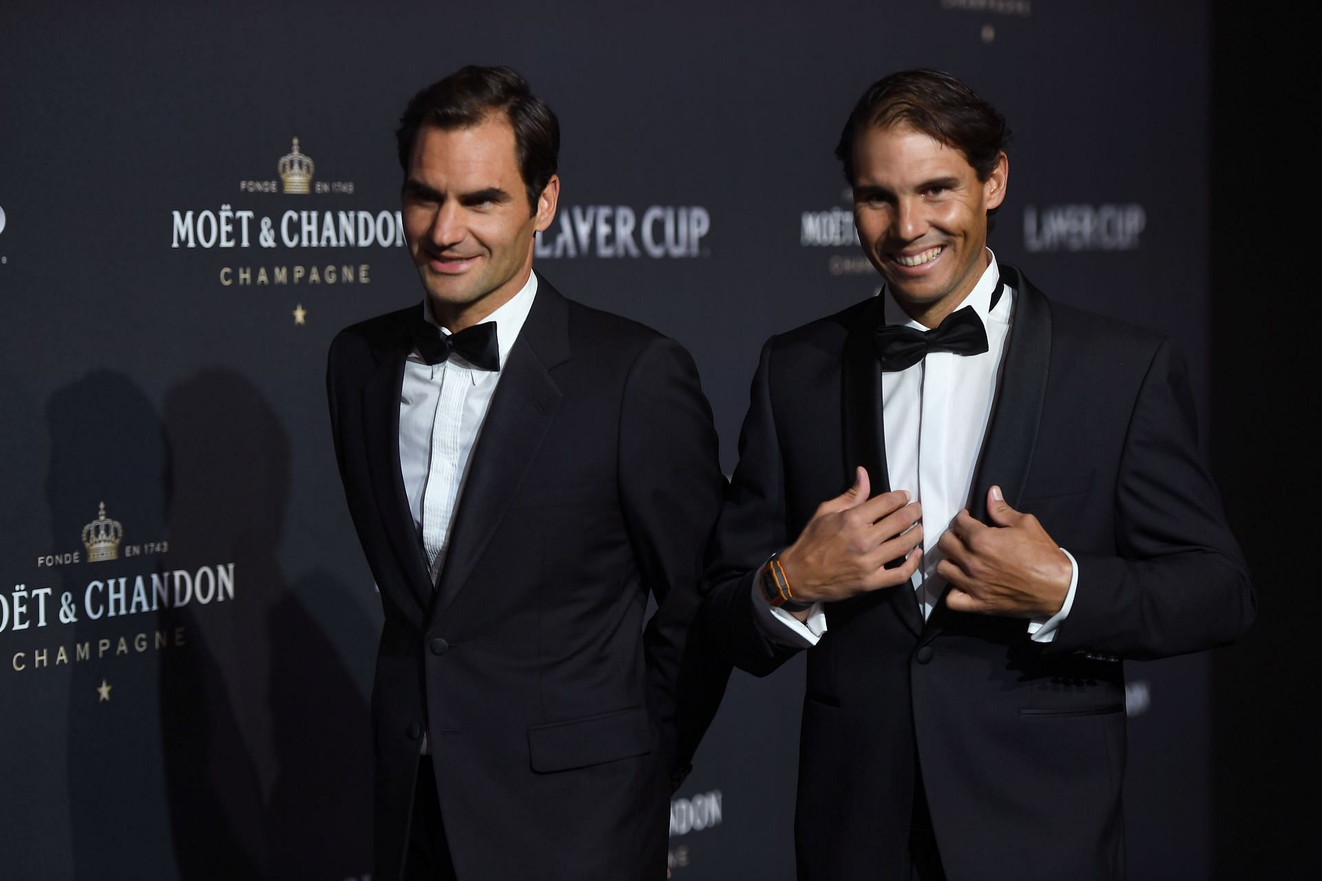 Roger Federer and Rafael Nadal at the Laver Cup 2019