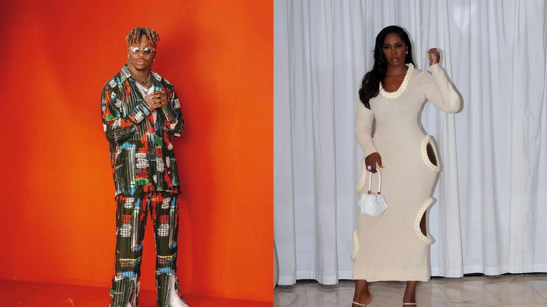 Netizens drew comparisons between Oxlade&#039;s private video to Tiwa Savage&#039;s situation (Image via oxladeofficial/Instagram and tiwasavage/Instagram)