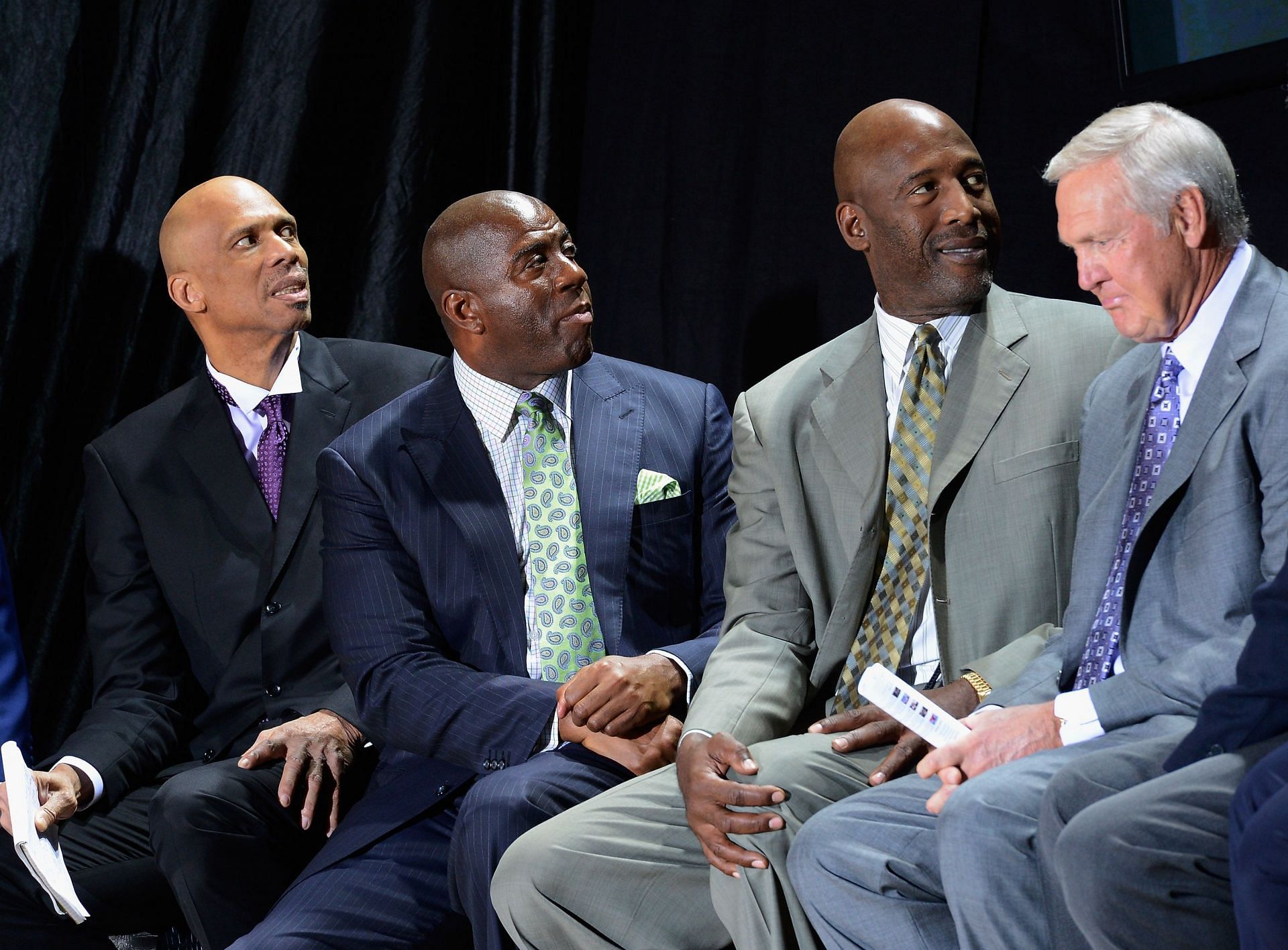 Kareem Abdul-Jabbar, Magic Johnson, James Worthy and Jerry West.