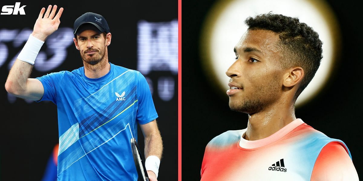 Andy Murray (L) and Felix Auger-Aliassime