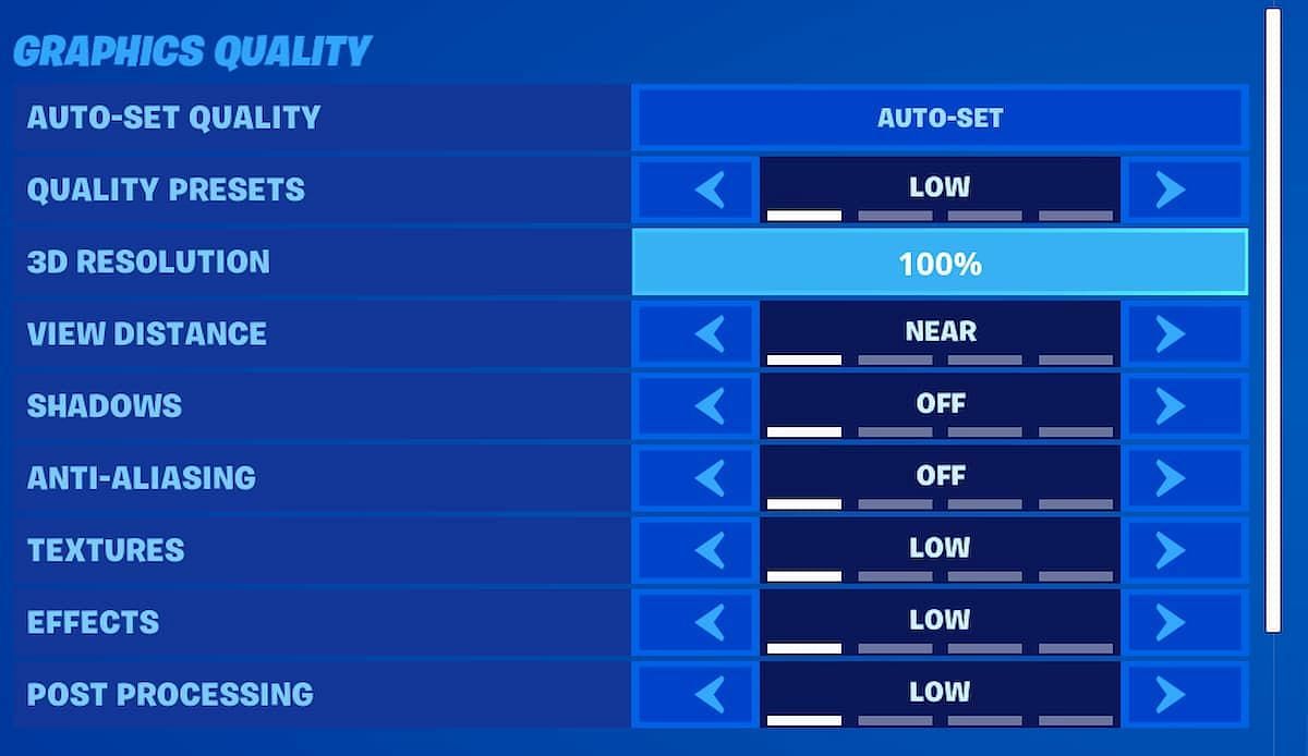 Basculez La Distance De Vue Sur Moyenne Pour Que Vous Puissiez Voir Le Butin De Plus Loin (Image Via Epic Games)