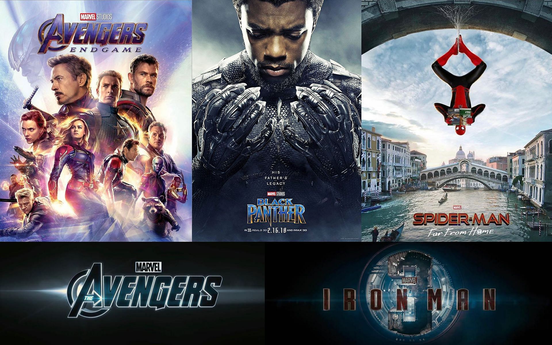 Highest-grossing Marvel movies of all time (Image via @tomholland2013/Instagram, Disney+hotstar, Marvel Entertainment/Youtube, @avengers/Instagram, @chadwickboseman/Instagram)