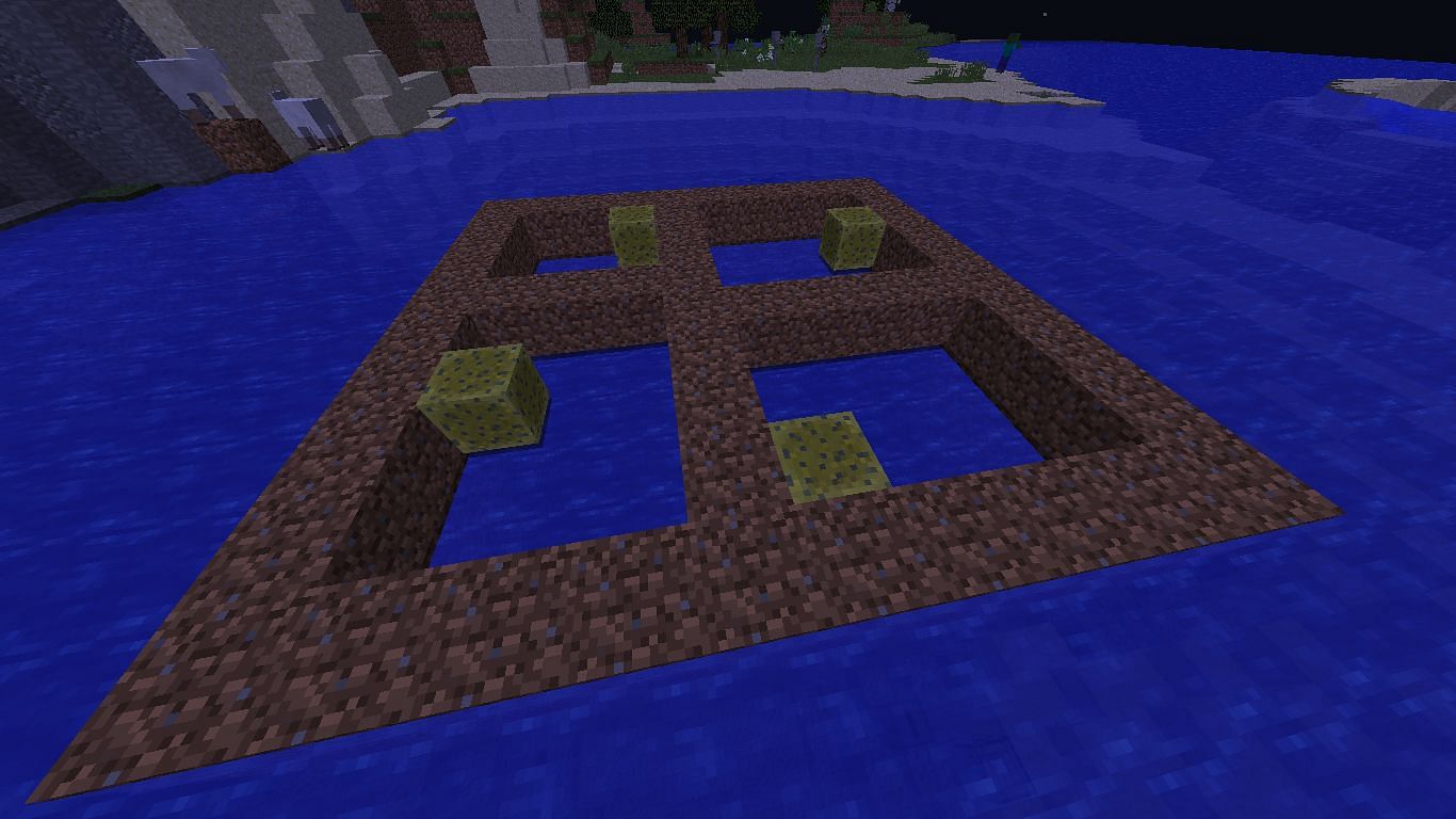 Sponges remove water (Image via Mojang)