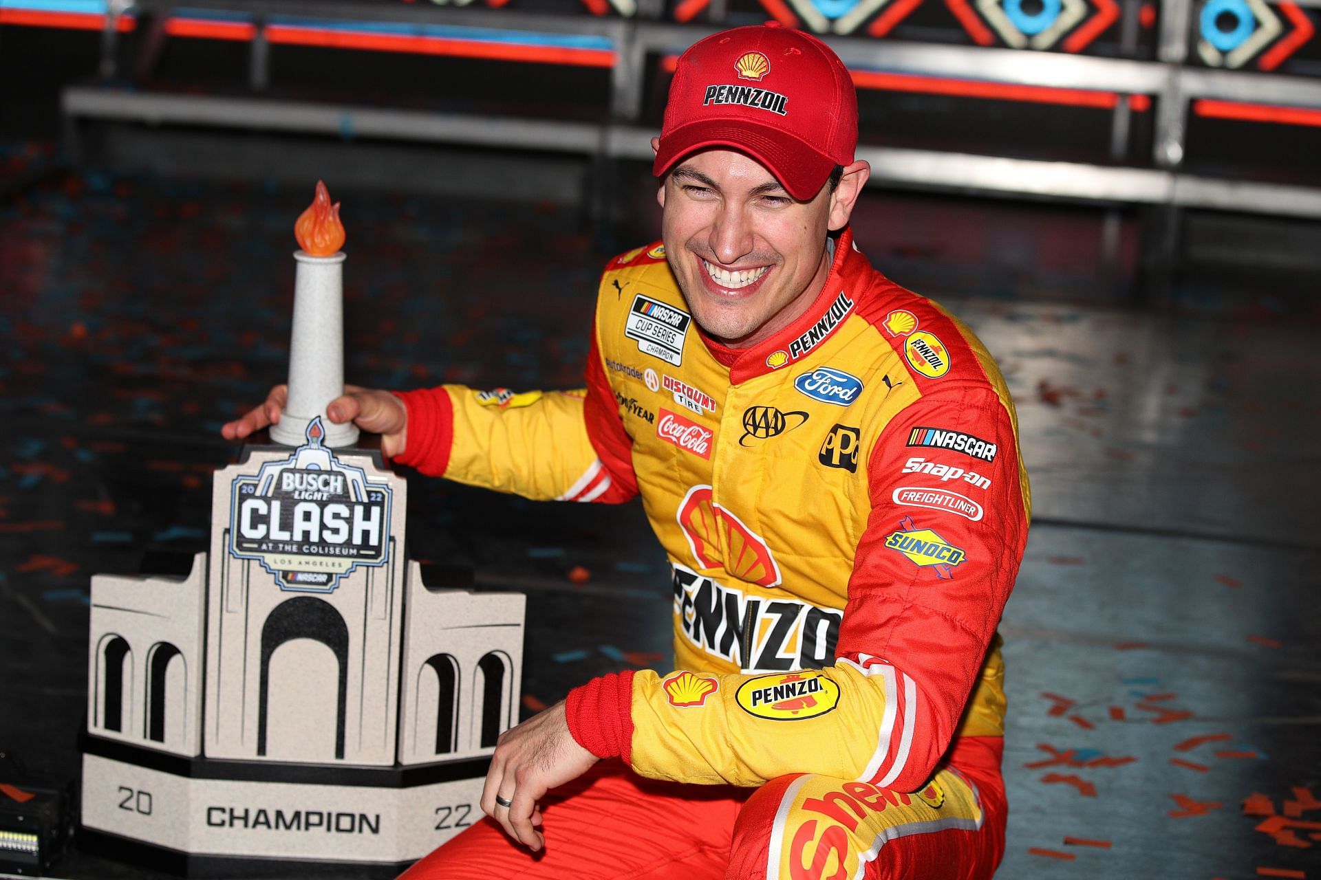 NASCAR Cup Series Busch Light Clash - Joey Logano with his trophy