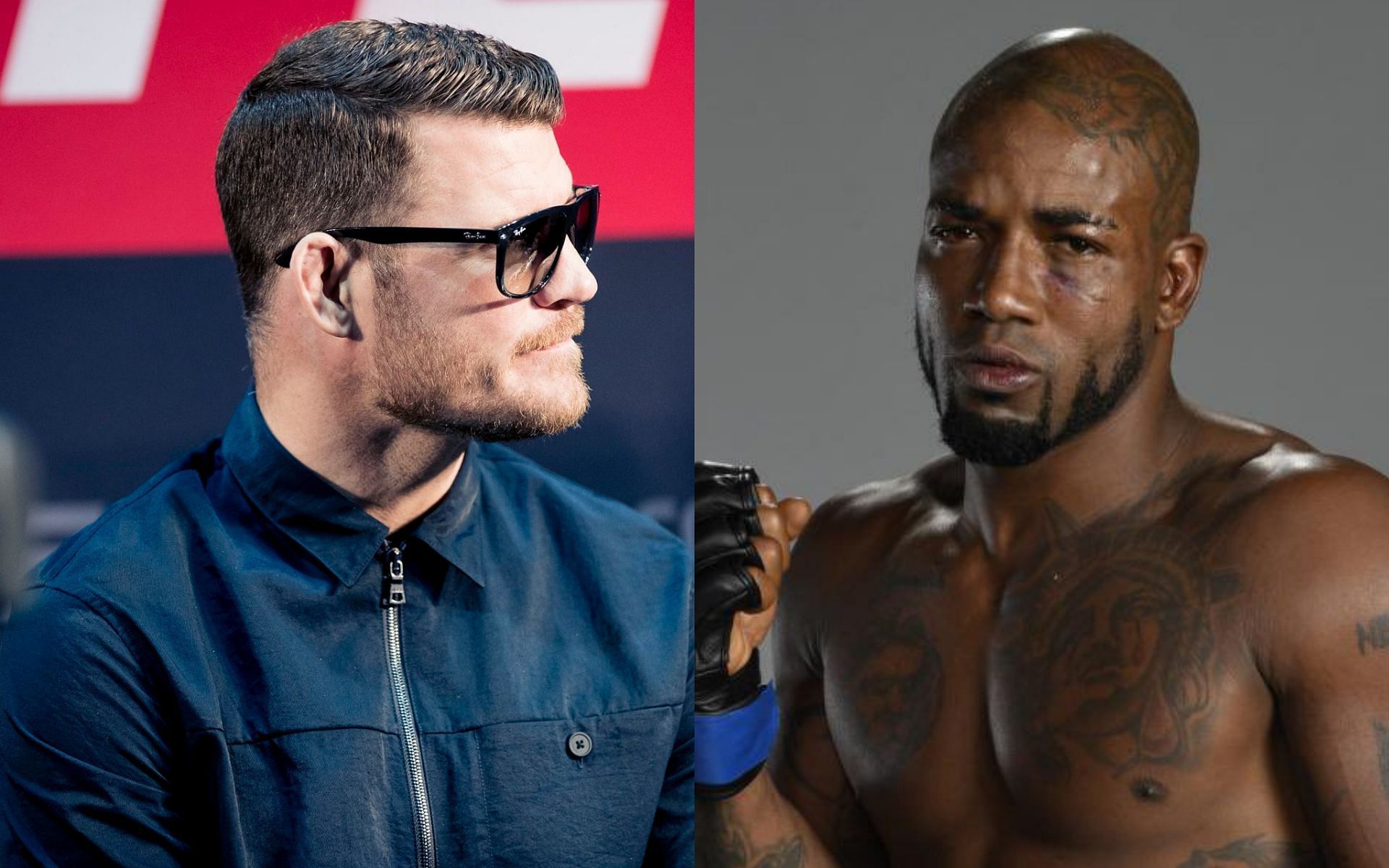 Michael Bisping (L) and Bobby Green (R) via Twitter @MMAFighting and @BogoMMA_
