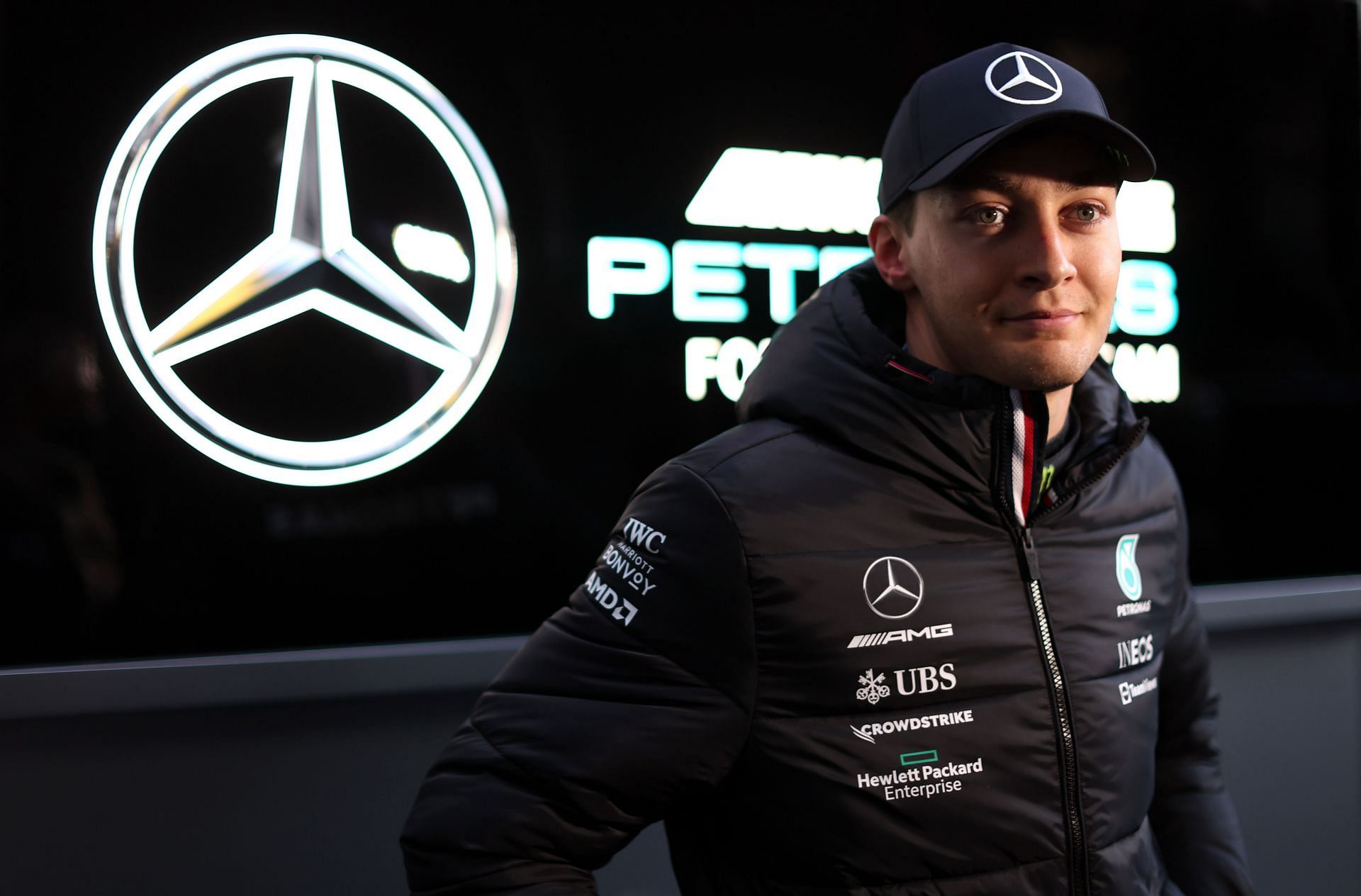 George Russell in the Paddock during Day Two of F1 Testing at Circuit de Barcelona-Catalunya (Photo by Mark Thompson/Getty Images)