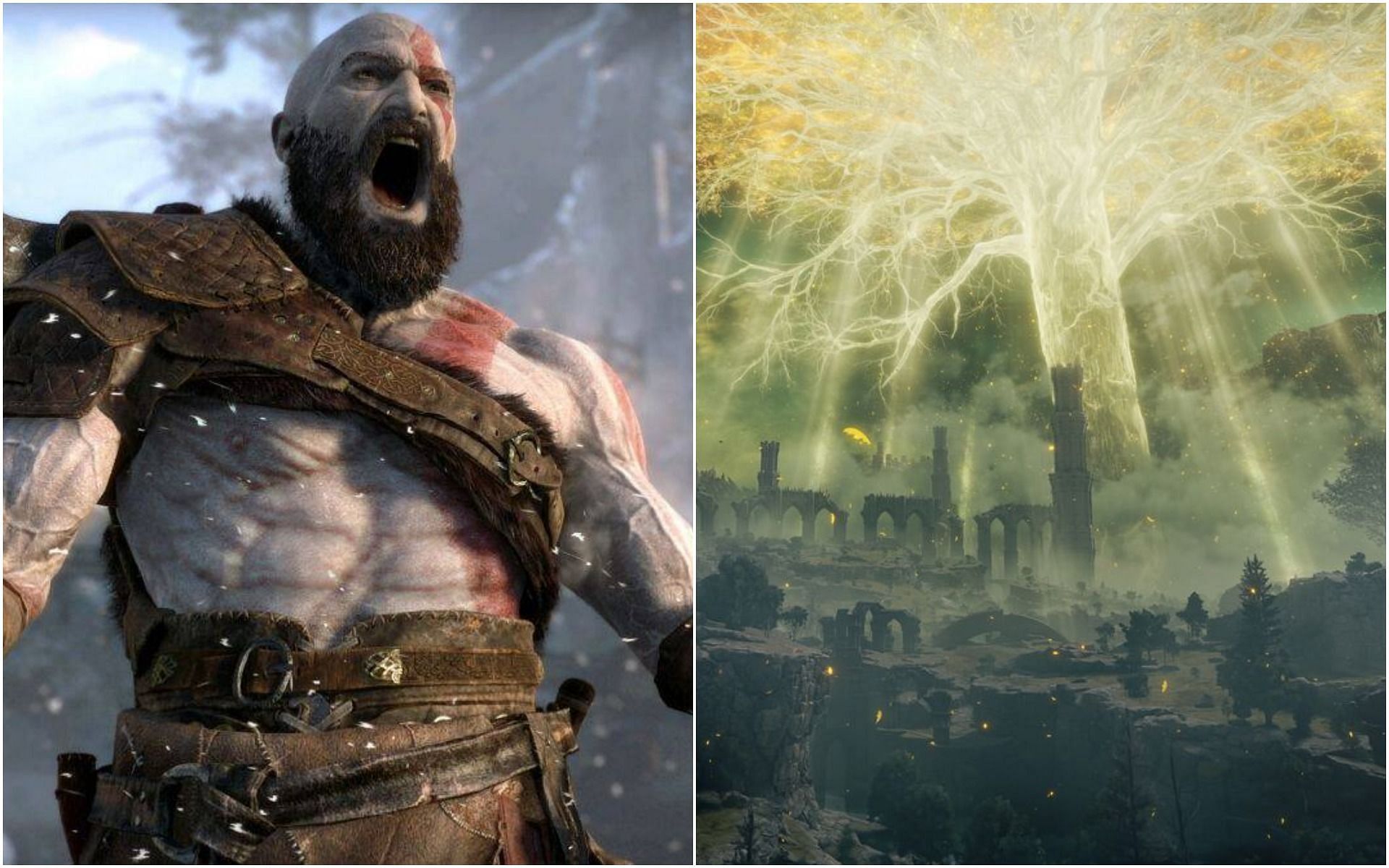 After destryoing his villains in God of War, Kratos has now come to make his mark in Elden Ring (Image via God of War/FromSoftware)