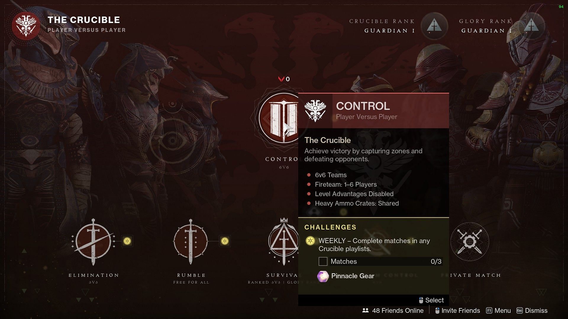 PvP section in activities (Image via Destiny 2)