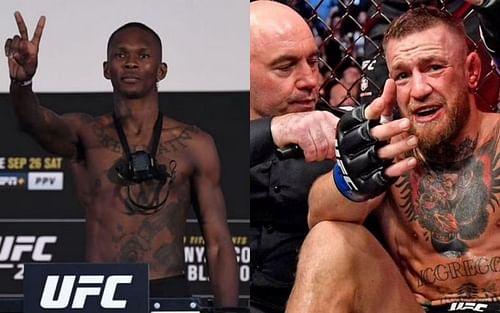 Israel Adesanya (left) and Conor McGregor (right)