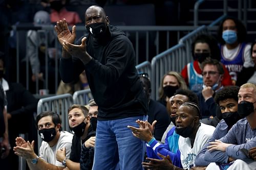 Michael Jordan rooting on the Charlotte Hornets