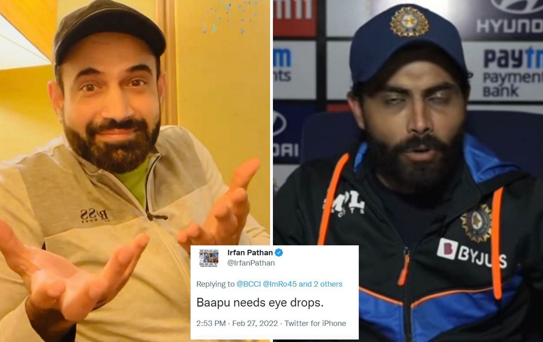 Irfan Pathan (L) and Ravindra Jadeja leave netizens in splits with their Twitter exchange