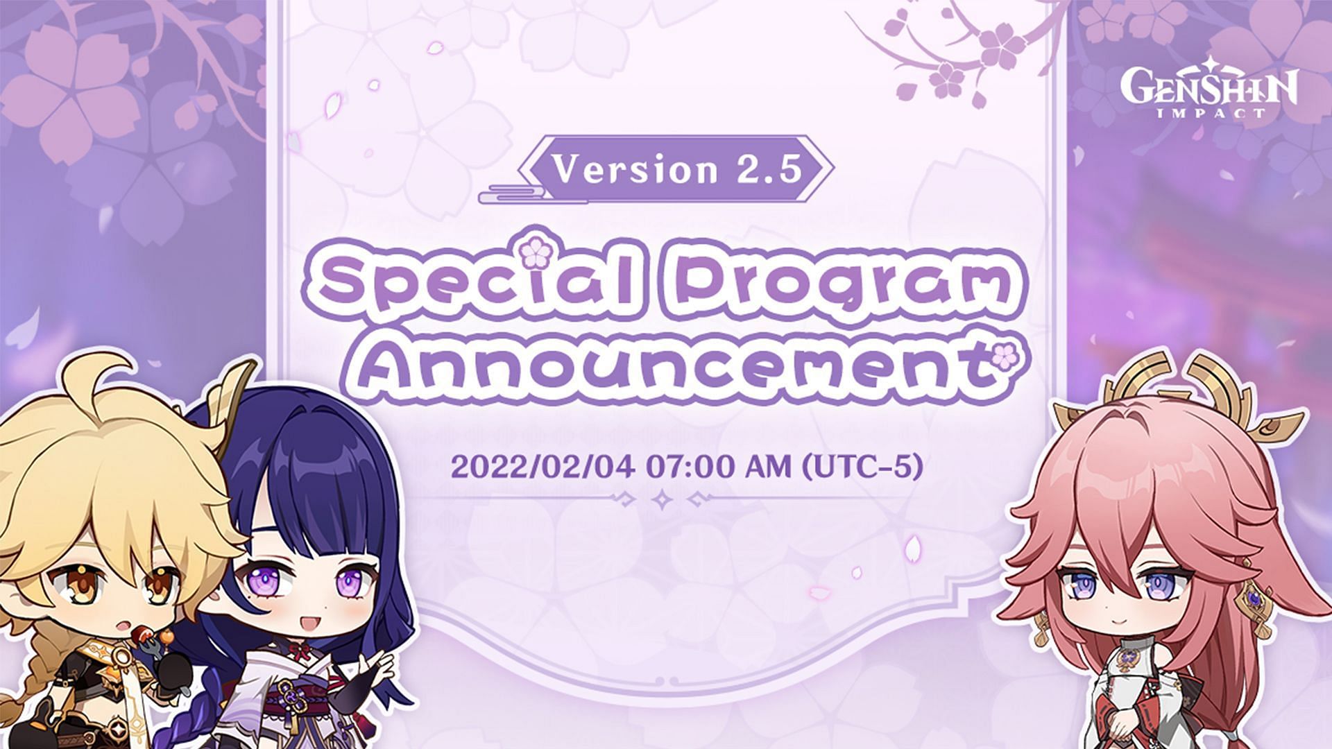 Version 2.5 Special Program Announcement (Image via Genshin Impact)