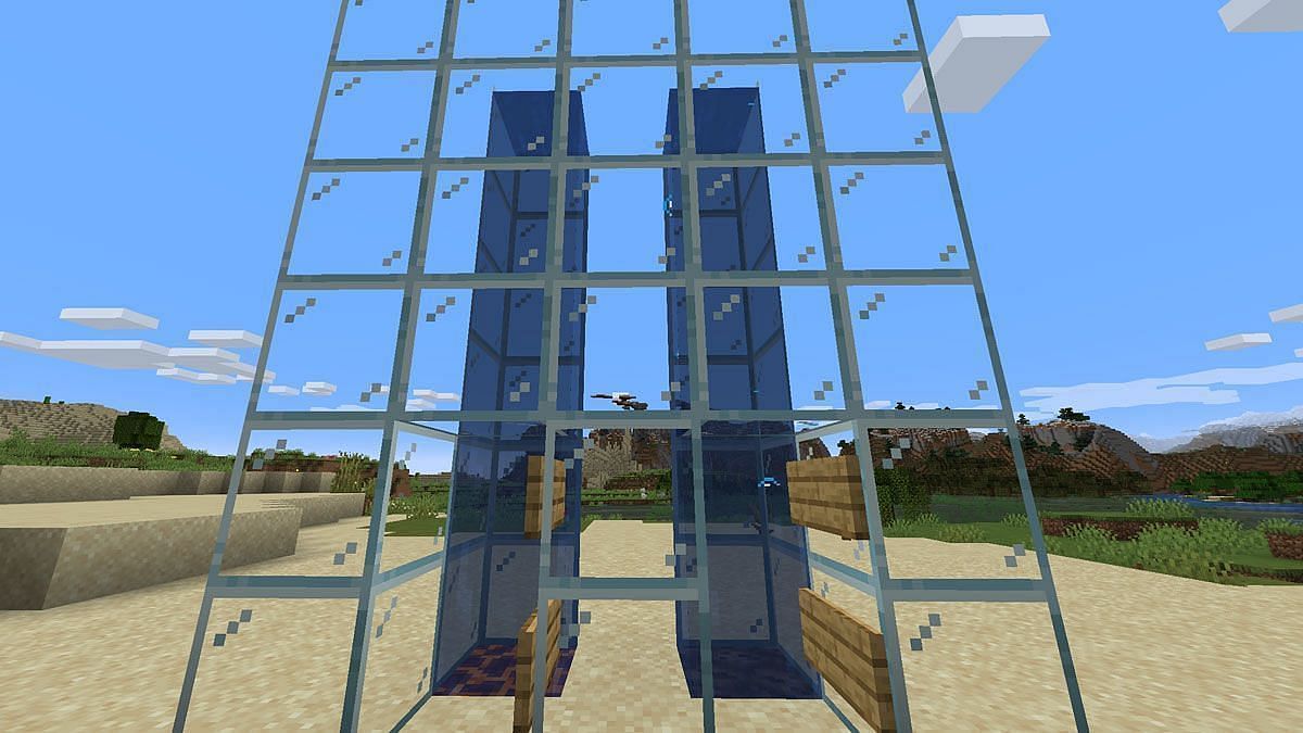 مصعد مائي (الصورة من Minecraft)
