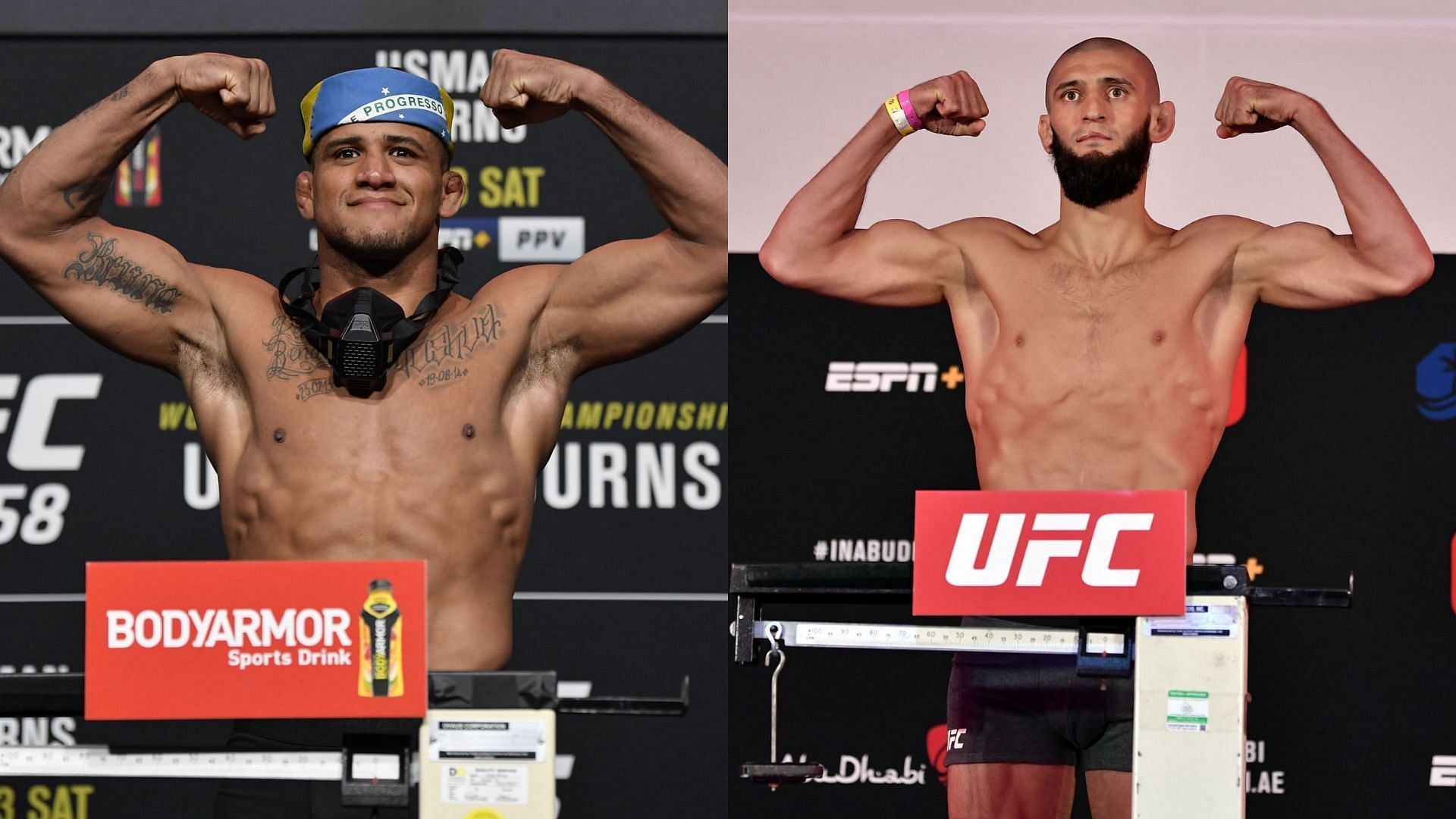 Gilbert Burns (left) vs. Khamzat Chimaev (right) is expected to take place at UFC 273 [PC: Getty]