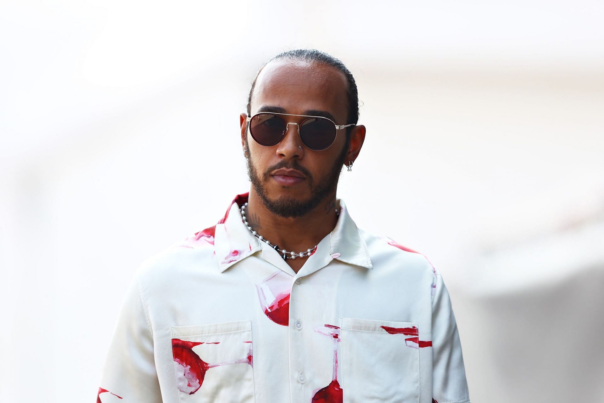 Lewis Hamilton walks in the paddock before practice ahead of the 2021 Monza GP (Photo by Bryn Lennon/Getty Images)