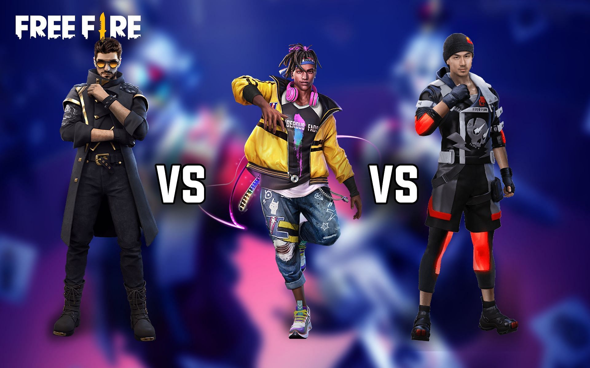 Alok vs D-Bee vs Jota in Free Fire (Image via Sportskeeda)