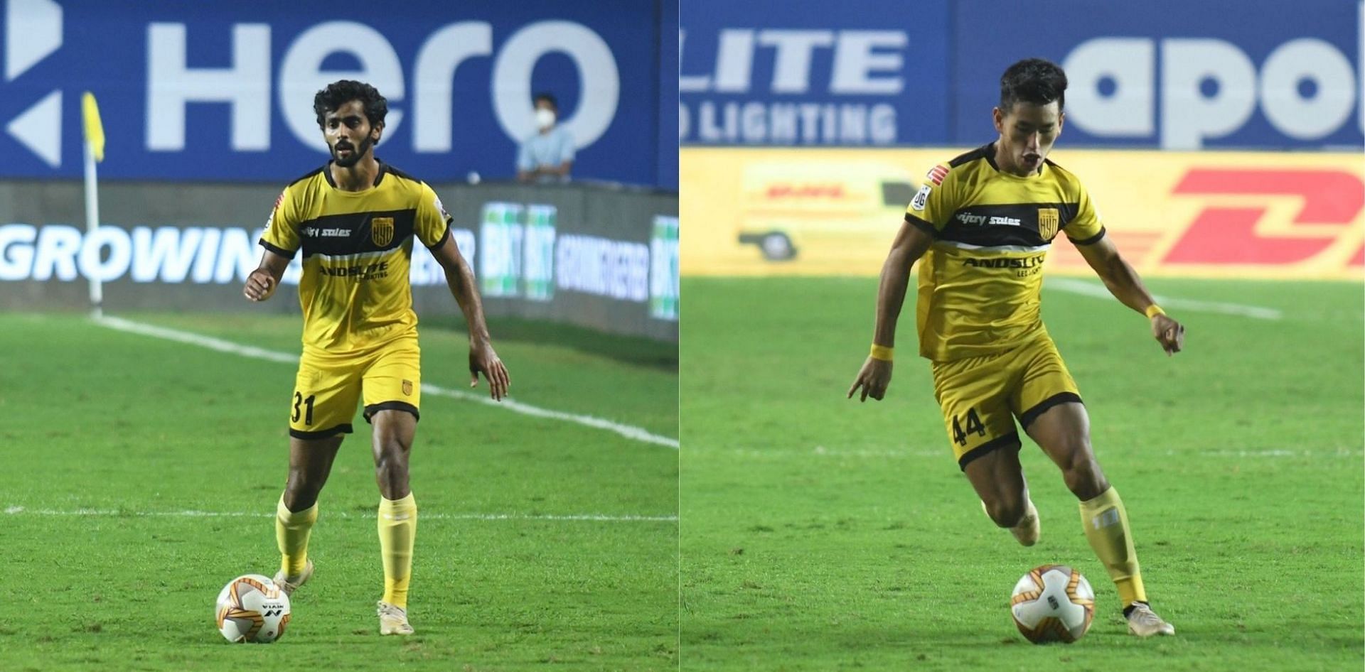 Akash Mishra and Asish Rai are pivotal in the way Hyderabad FC operate. (Image Courtesy: Twitter/HydFCOfficial)