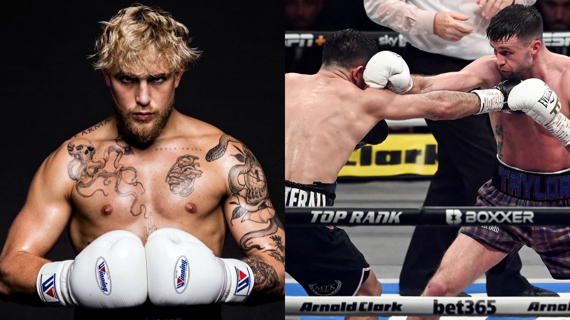 Jake Paul (left) and Josh Taylor vs. Jack Catterall (right)