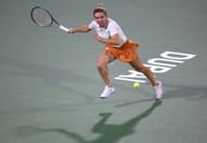 Simona Halep in action during her second-round match