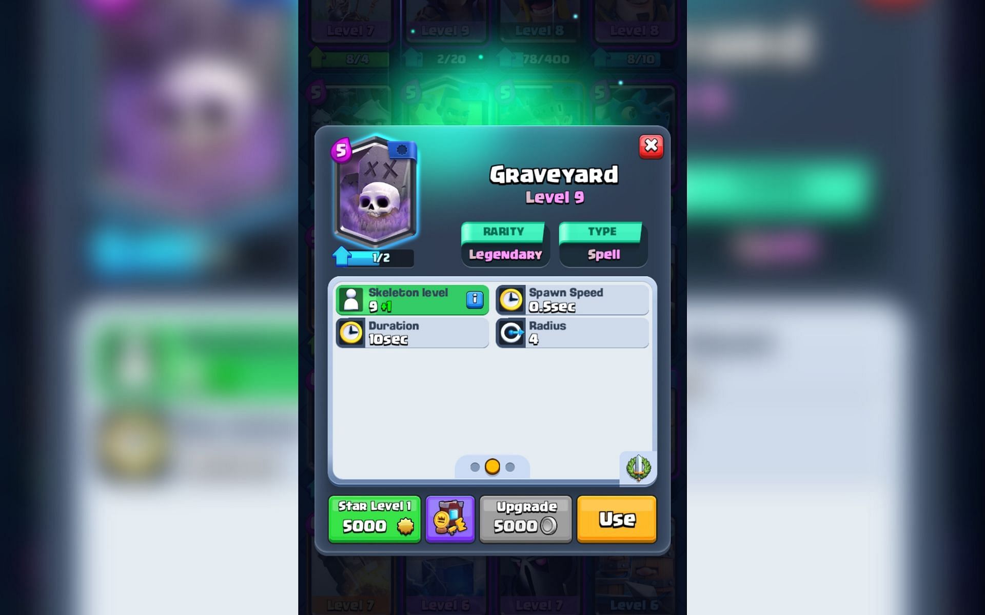 The Graveyard card in Clash Royale (Image via Sportskeeda)