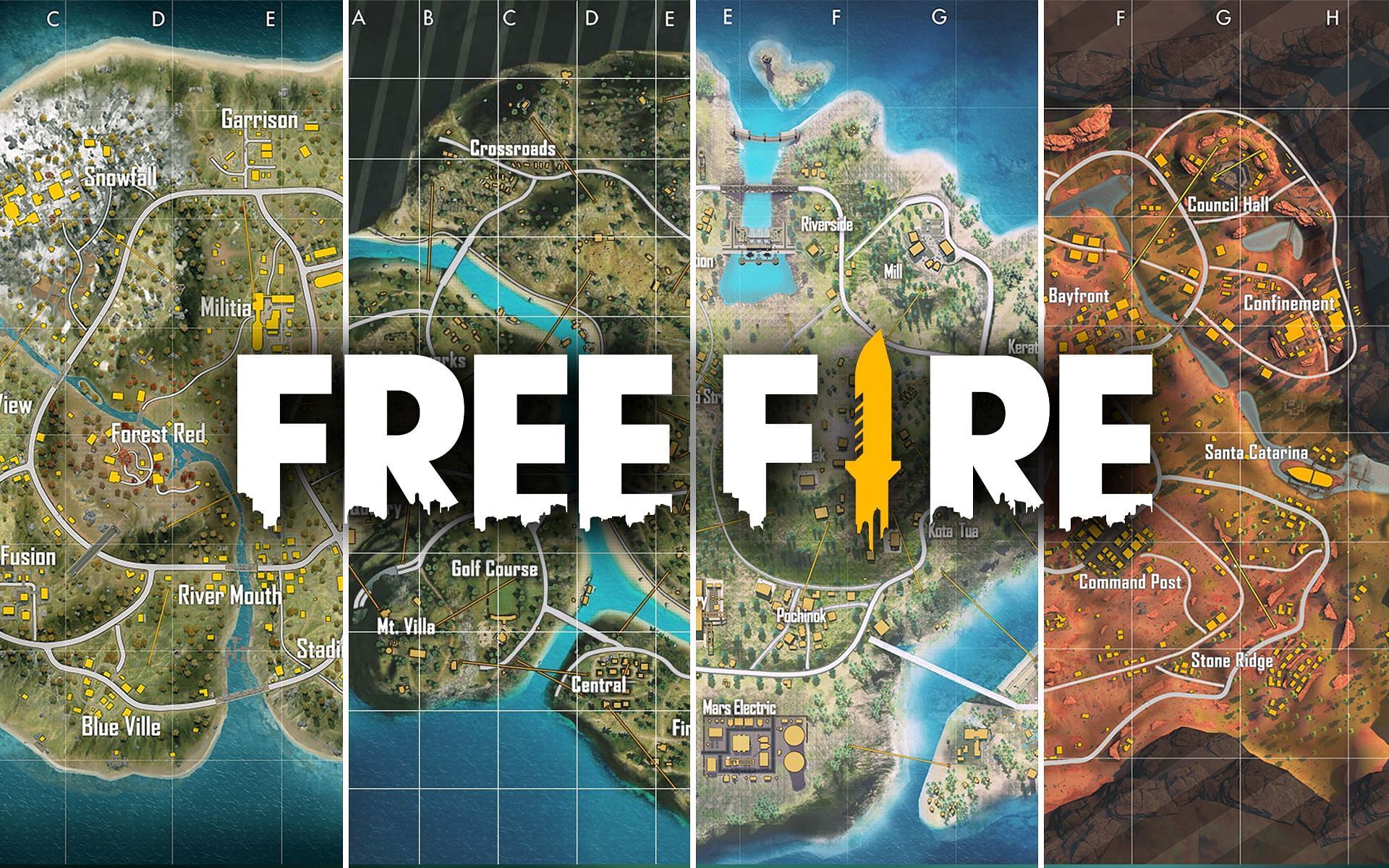 Maps in Free Fire (Image via Sportskeeda)