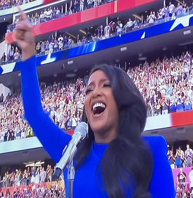 Super Bowl 2022: Mickey Guyton's national anthem performance and prop bet  results 