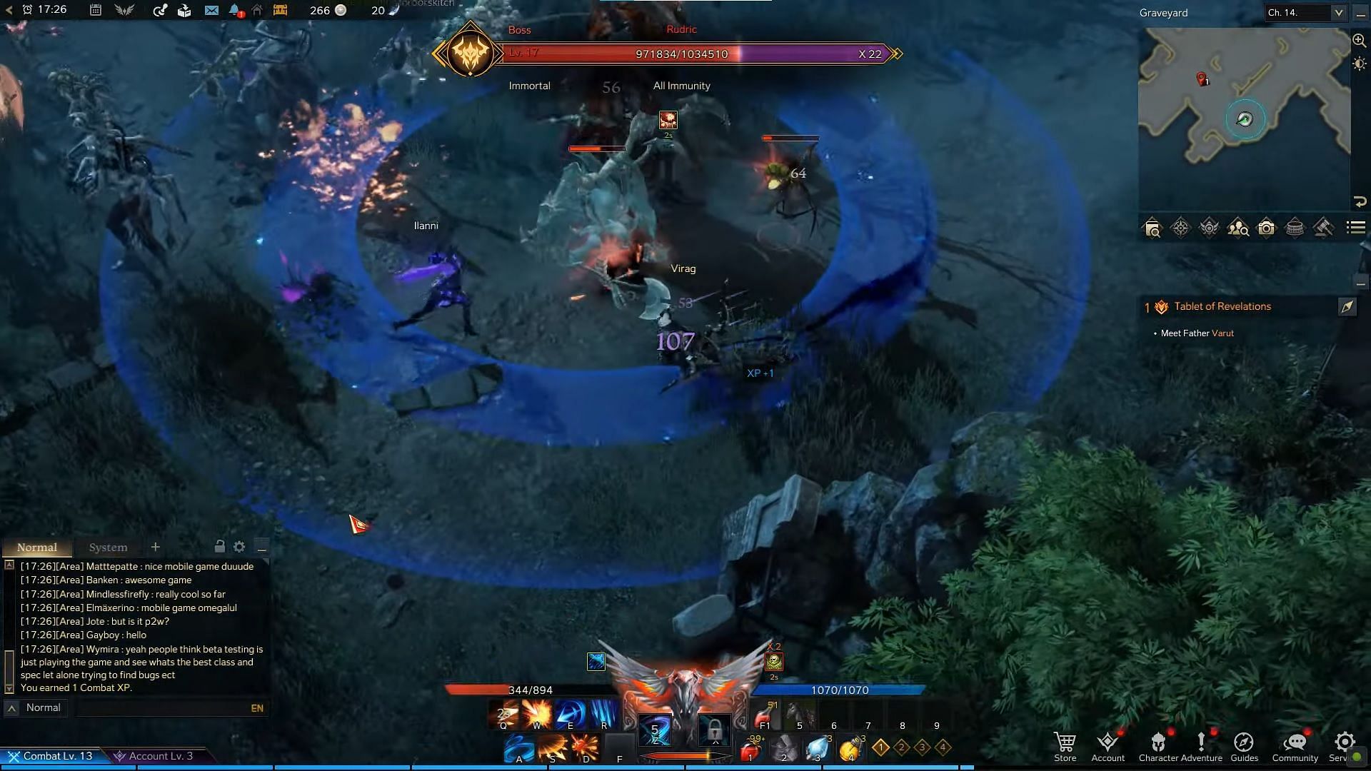 The blue zone, indicating Rudric&#039;s fear spell (Image via WoW Quests/YouTube)