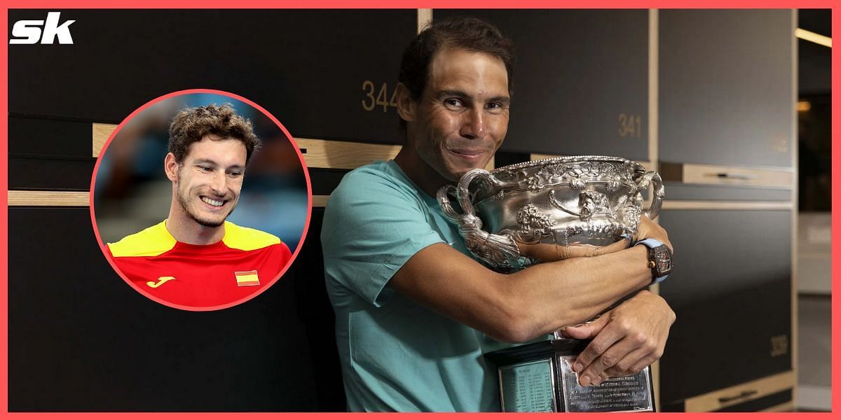 Rafael Nadal is peerless in modern tennis, according to countryman Pablo Carreno Busta (inset)