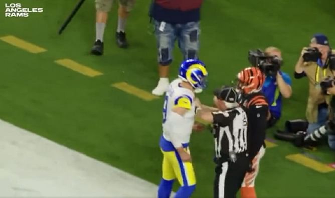 WATCH: Matthew Stafford loses his cool after Bengals player hits Cooper Kupp during Super Bowl 2022