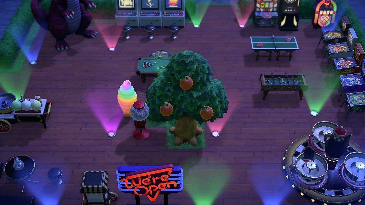 Outdoor arcade in Animal Crossing: New Horizons (Image via TJ Fowle/Pinterest)
