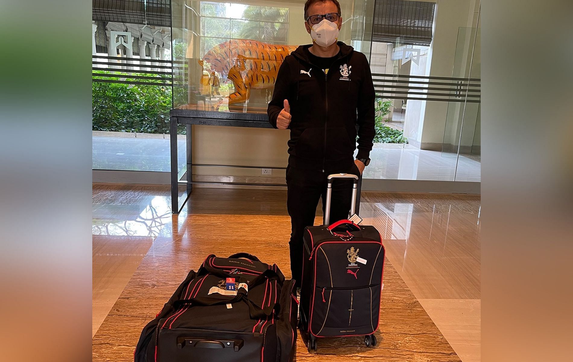 Mike Hesson arrived at Bengaluru today.