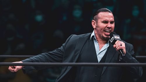 Matt Hardy cutting a promo on AEW Dynamite