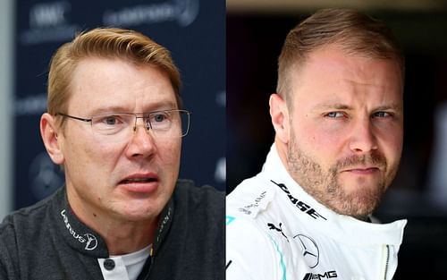 Valtteri Bottas (right) was set to compete alongside fellow countryman Mika Hakkinen (left)