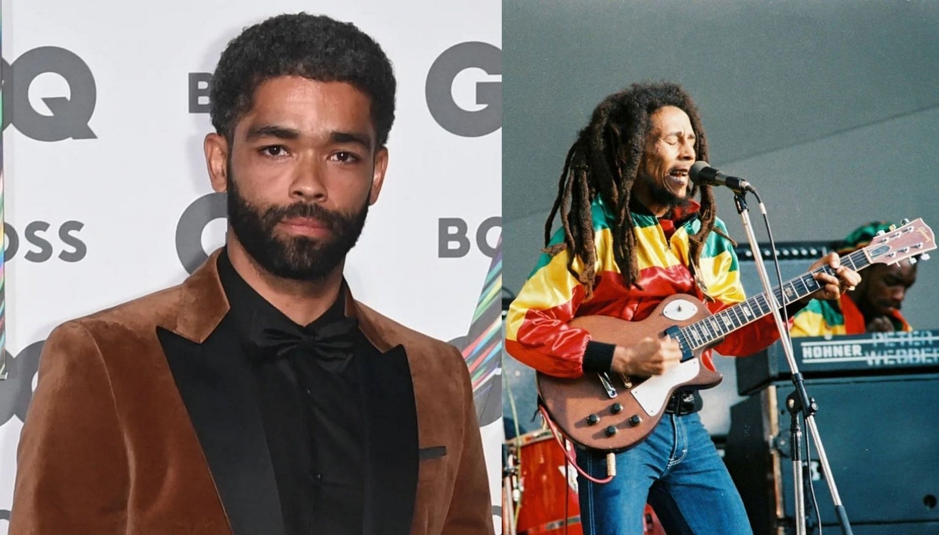 Kingsley Ben-Adir cast as Bob Marley (Image via Pete Still/Getty Images, and David M. Benett/Getty Images)