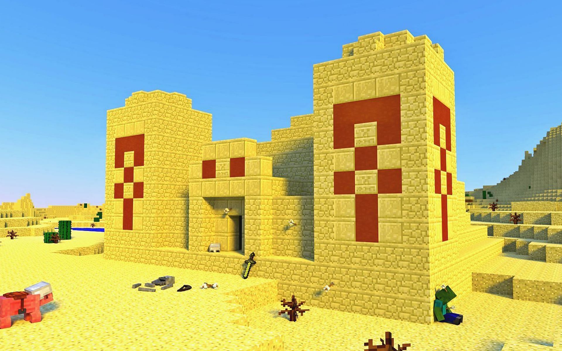 A desert temple (Image via WallpaperAbyss/Minecraft)