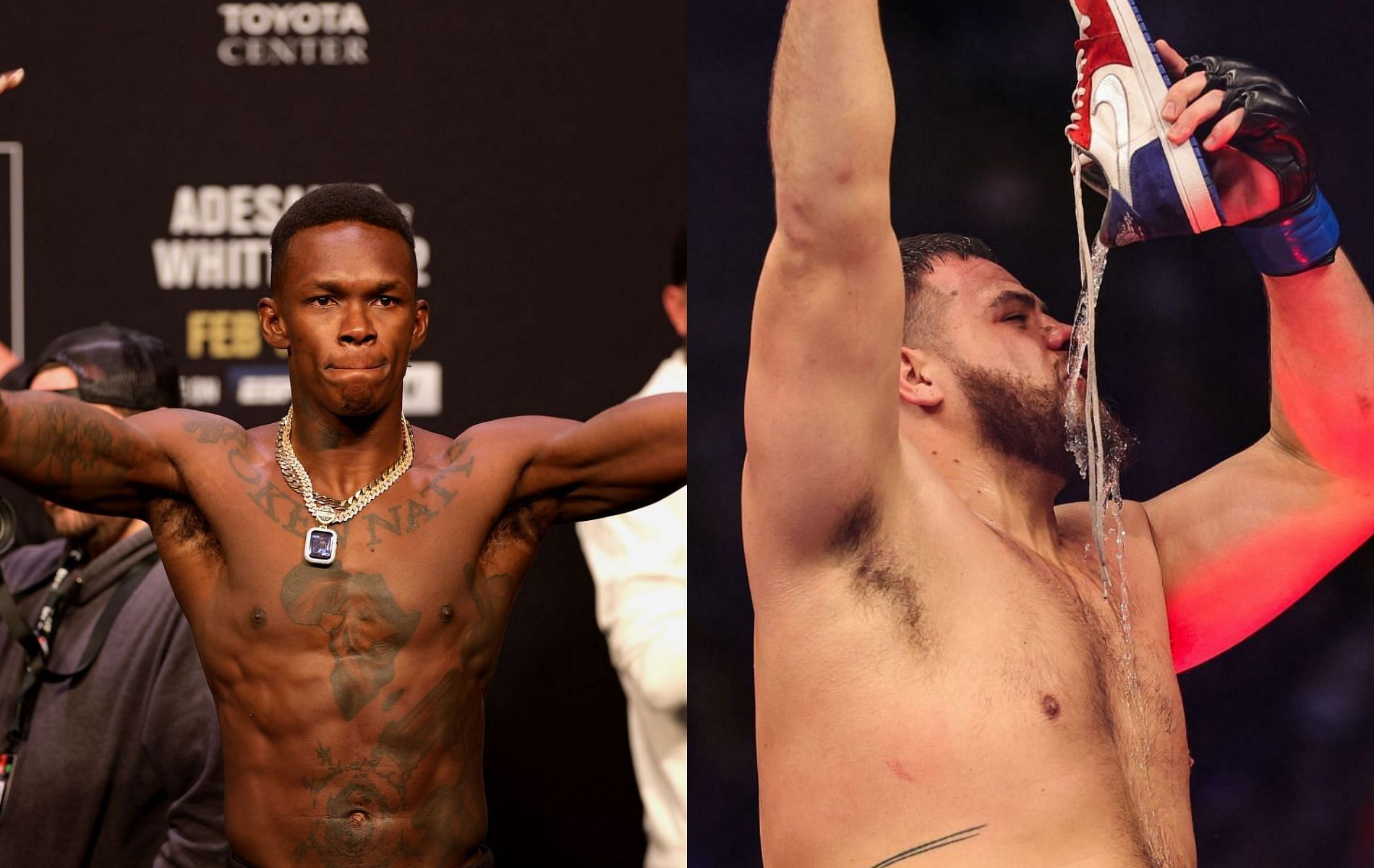 Israel Adesanya (left) &amp; Tai Tuivasa (right)