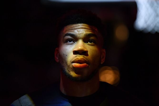 Watch: Giannis Antetokounmpo lifts up Furkan Korkmaz mid-game while contesting for the ball vs Philadelphia 76ers