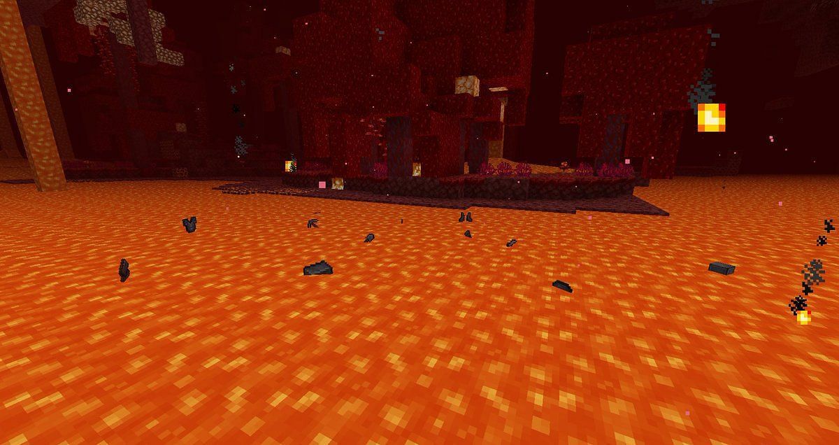 Lava is dangerous  (Image via Minecraft )