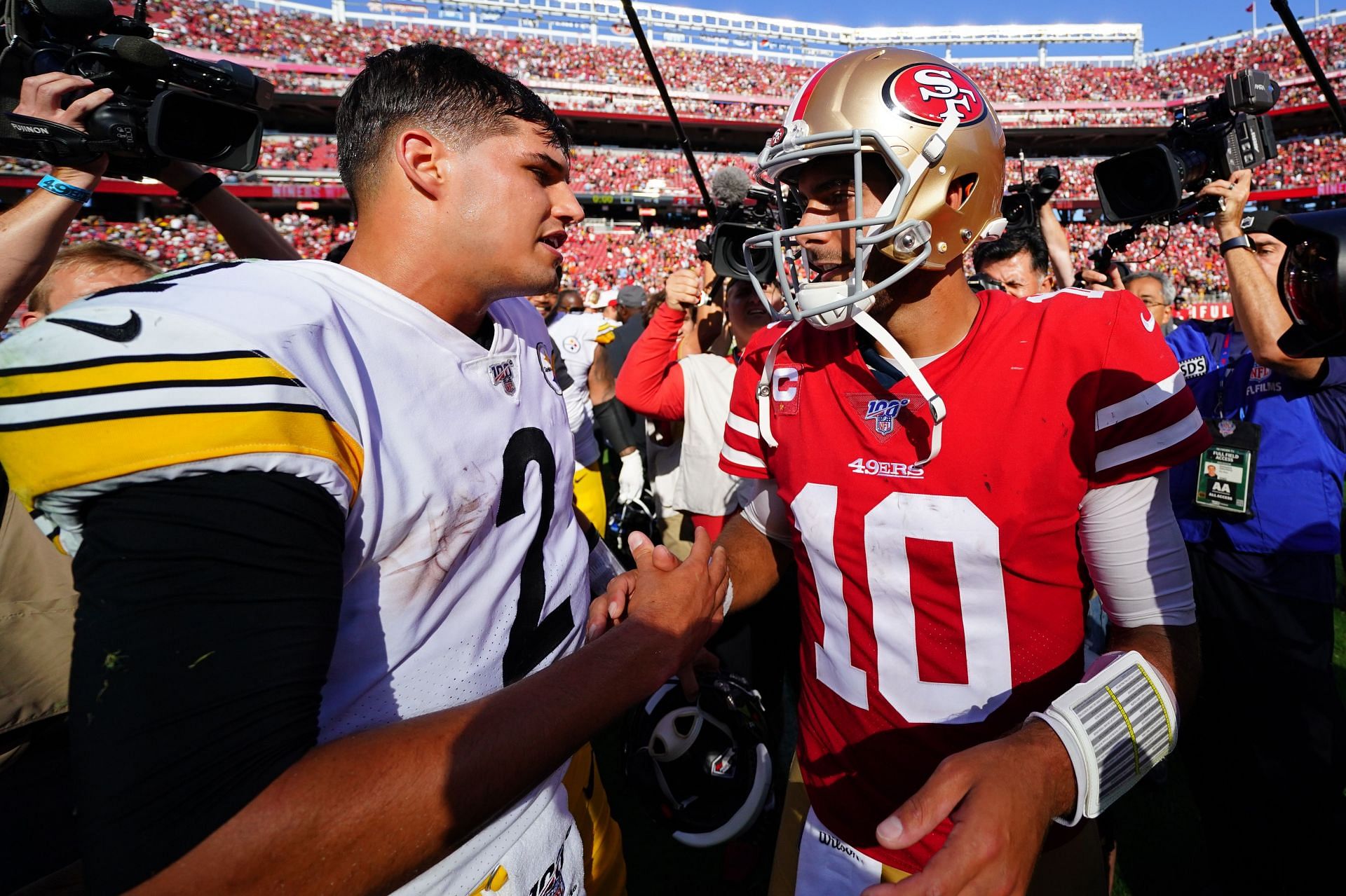 Mason Rudolph and Jimmy Garoppolo