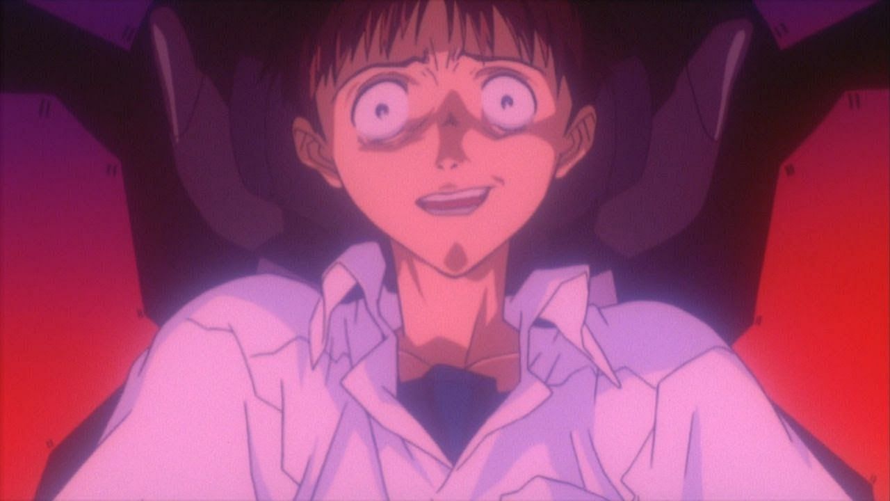 Shinji Ikari preparing to scream, End of Evangelion (Image via Studio Gainax)