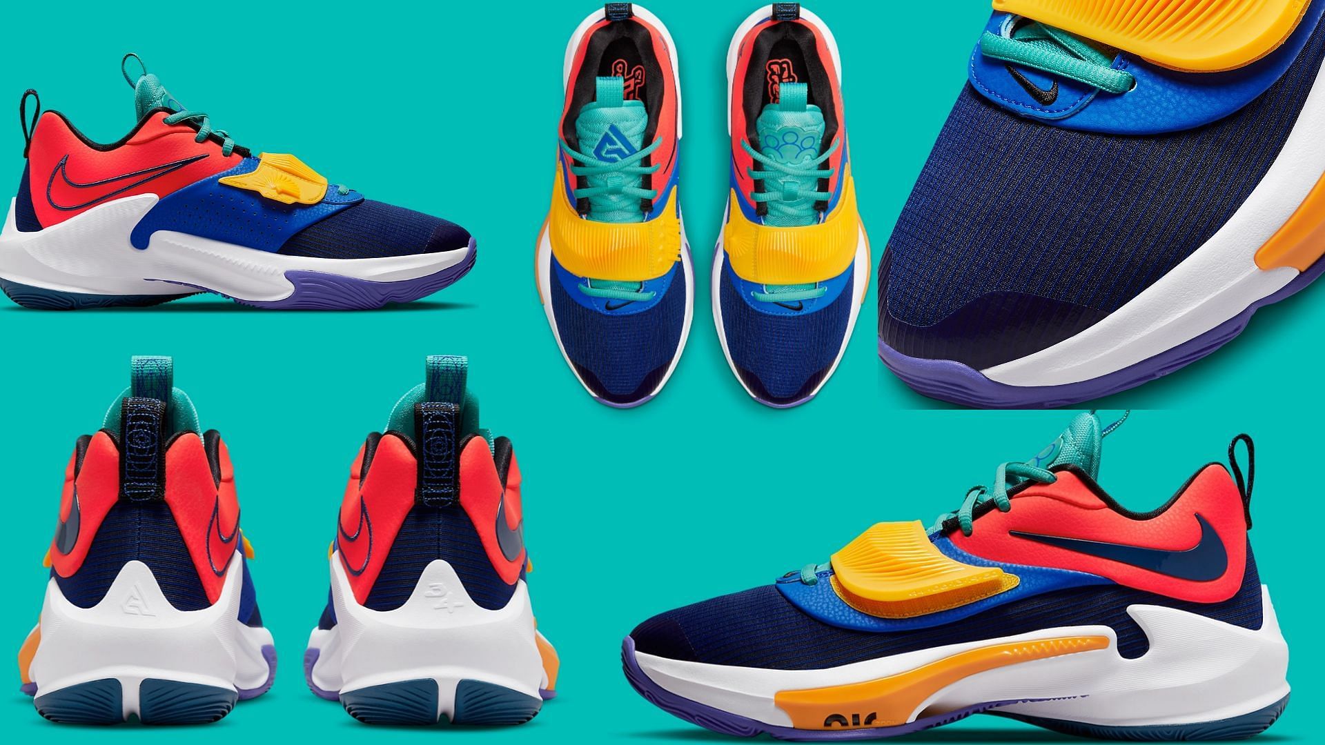 Nike Zoom Freak 3 &quot;AntetokounBros&quot; shoes (Image via Sportskeeda) AntetokounBros