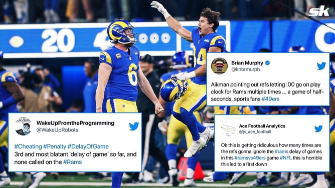 "Apparently Rams are immune to delay of game" - NFL games call out multiple shocking calls by refs during NFC title game